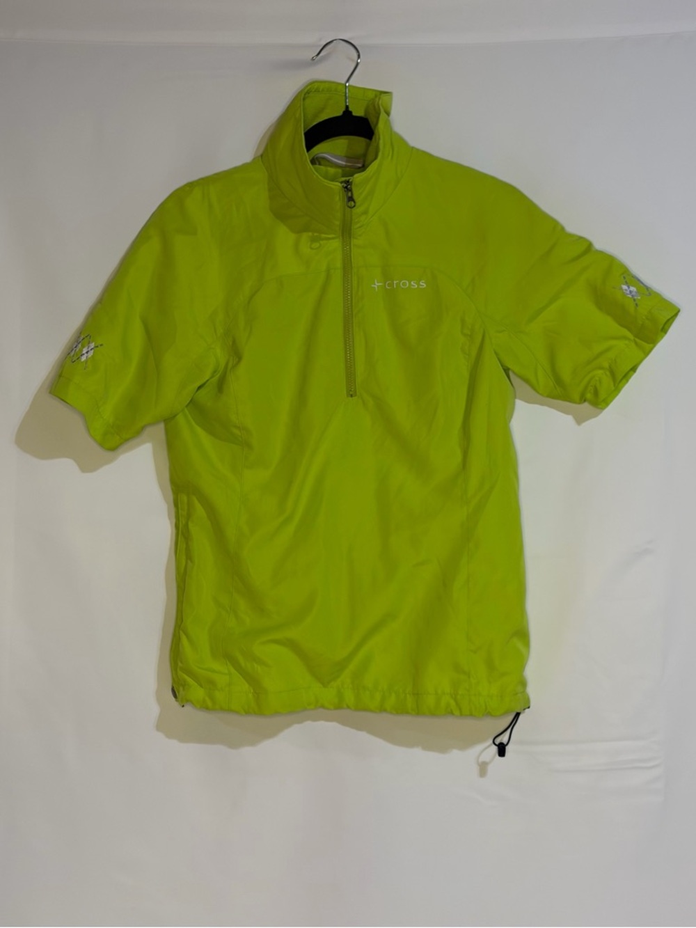 Cross Sportswear Lime Green Short-Sleeve Quarter-Zip Golf Windshirt